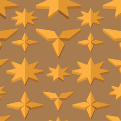 2d isometric star shapes icon Pattern background Vector