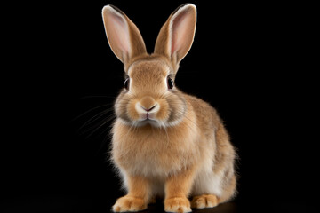 Fototapeta premium rabbit isolated on black. Macro shot of an adorable bunny 