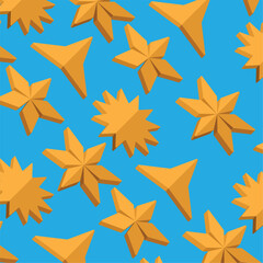2d isometric star shapes icon Pattern background Vector