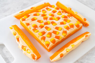 Candy corn fudge