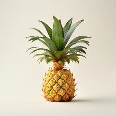 Fototapeta premium white background illustration portrait of pineapple