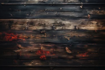 Zelfklevend Fotobehang Smoking wood plank background. © nnattalli