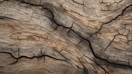 Detailed close-up of cracked, weathered tree bark