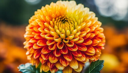 Vibrant yellow and orange petals adorn a single sunflower generated by AI