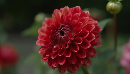 Vibrant dahlia blossom, a single object of beauty in nature generated by AI
