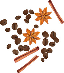 Cinnamon Sticks with Star Anise on transparent, png. Star anise seasoning, Fragrant spicy condiments