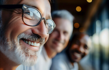 Funcion&aacute;rios felizes se re&uacute;nem para mostrar a beleza da diversidade, diferentes origens e culturas no local de trabalho.
