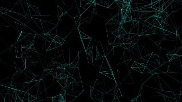 Futuristic background with lines and dots, black background