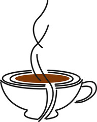 Hot coffee cup icon cartoon.Espresso mug.Caffeine coffee cup. transparent, png.Simple style coffee shop big sale poster