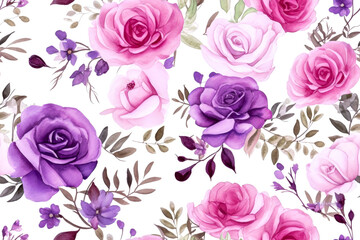 Seamless floral pattern with pink anemone flowers.