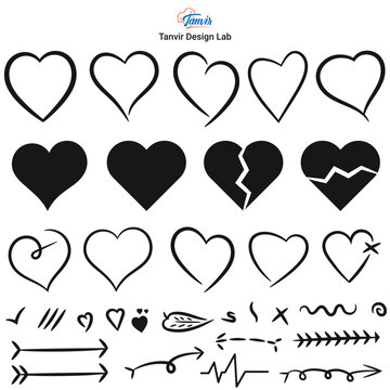 Valentines day, decorative elements set, ornaments, clipart, wedding, love, romantic icons, hearts, swirl vector.