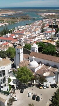 Vertical Video City of Tavira. Algarve, Portugal