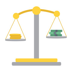 Balance with coins Finance icon Vector