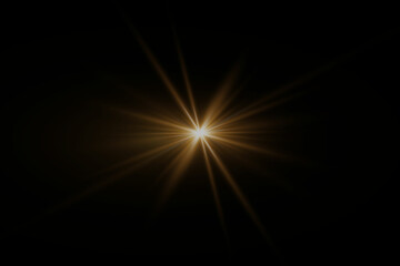 Fototapeta na wymiar Flare light effect. Flash light with rays and lens.