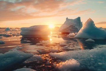 Zelfklevend Fotobehang Iceberg glaciers melting in the ocean © Vorda Berge