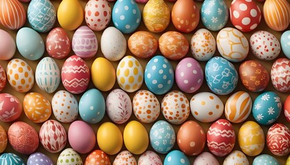 Fototapeta na wymiar Colorful painted Eggs for Easter