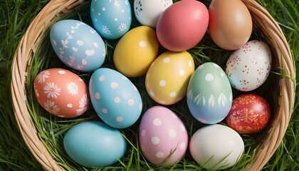 Fototapeta na wymiar Painted Easter Eggs close up