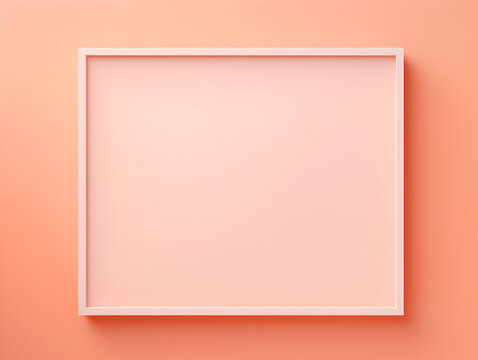 Minimalistic frame background in peach fuzz color with free copy space inside 