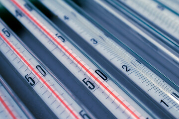 thermometers scale, laboratory science. texture for wallpaper