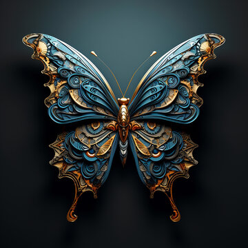 a 3d photo of butterfly made with generative Ai