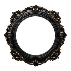 Black and gold picture frame isolated