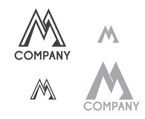 set of icons of mountain