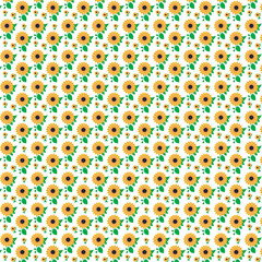 Seamless floral pattern with sunflowers