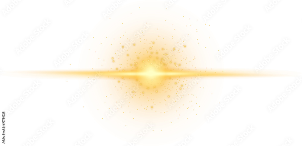 Poster glittering particles on transparent background. golden sparkling lights. christmas holiday glow part