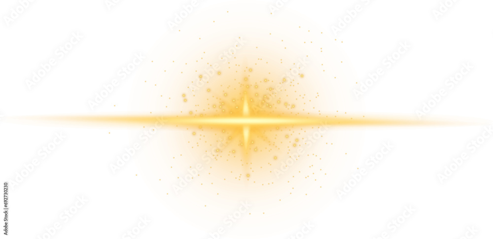 Poster glittering particles on transparent background. golden sparkling lights. christmas holiday glow part