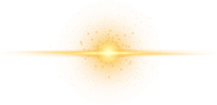 Glittering particles on transparent background. Golden sparkling lights. Christmas Holiday glow particle. Magic star effect. Star dust sparkling particles. PNG image	