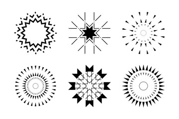 Obraz premium Design Elements Set. Abstract Decorative Radial Circle Patterns.