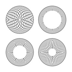 Set of Abstract Circle Spherical Design Elements. 3D Illusion Effect.