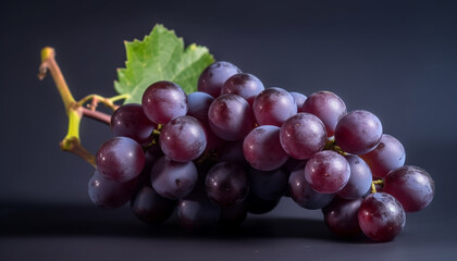 Fototapeta premium Juicy grape bunches, ripe and fresh, perfect for winemaking generated by AI
