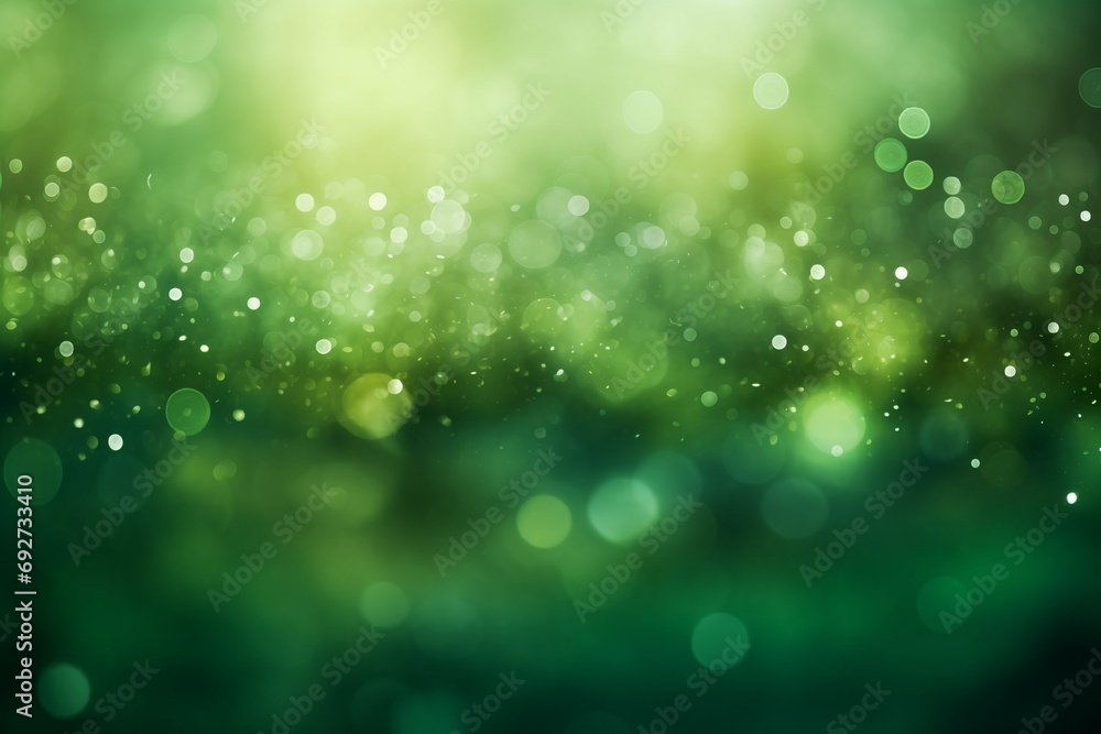 Poster enchanting green bokeh background – vibrant glow and festive sparkle