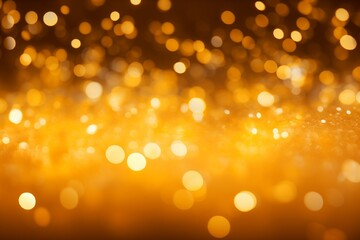 Obraz premium Golden Yellow Bokeh Light Background – Festive Glow and Sparkle