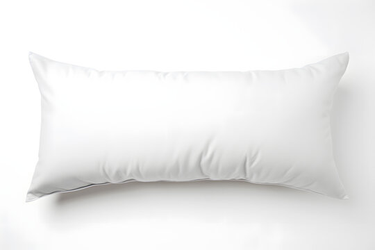 White rectangular pillow on a white background