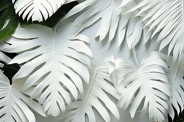 art nature designExotic decoration leaf backgroundAbstract space color white plant leavesfoliage tropical Collection pattern up high abstract background beautiful botanical clean coconut colours