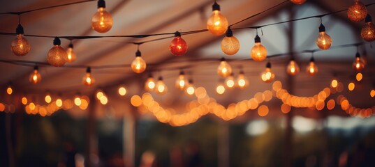 wedding photo gallery of hanging lights, wedding venue