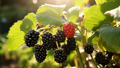 Freshness of nature  ripe, organic, green berry fruit generated by AI