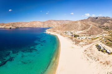 The sandy beach Vagia of Serifos island, Greece