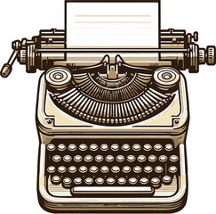 vector illustration of a typewriter