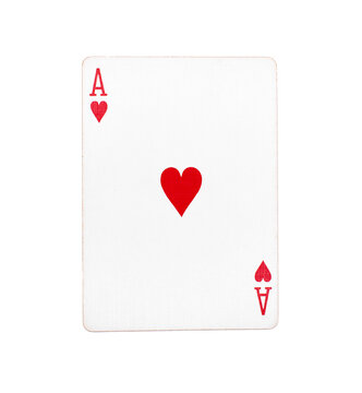 Ace of Hearts playing card on a transparent background 