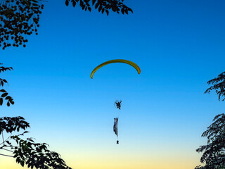 silhouette of a parachute