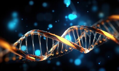 dna concept blue and black background
