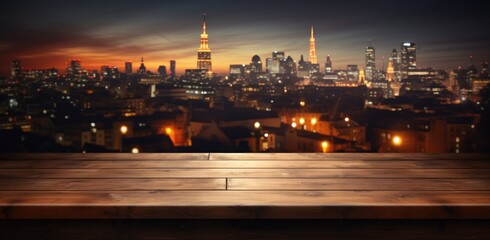 Fototapeta premium empty wooden table with tablecloth in the middle