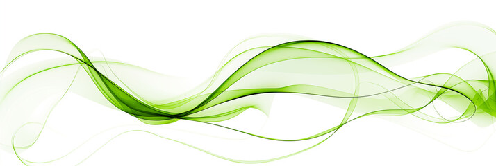 Naklejka premium Abstract banner background with thin green smoke and copy space for text. 