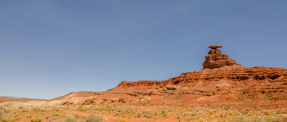 Fototapeta na wymiar Wide angle panoramic view of Monument Valley at the Utah Arizona border, USA, North America.