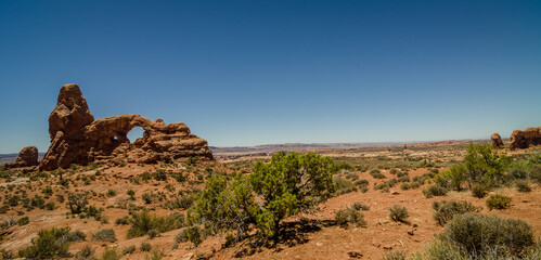 Panorama of Turret Arch in Arches National Park in Utah