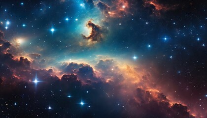 Fototapeta na wymiar Universe science astronomy - colorful galaxy cloud nebula, starry night cosmos, supernova wallpaper