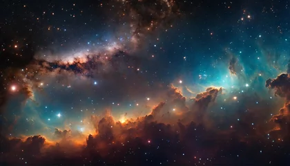 Foto op Aluminium Starry night cosmos with colorful galaxy nebula - universe science, astronomy, supernova background © ibreakstock